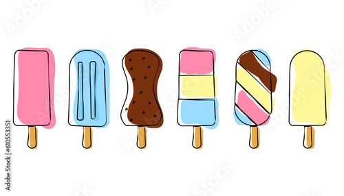 summer ice sweet cream stick vector icon 