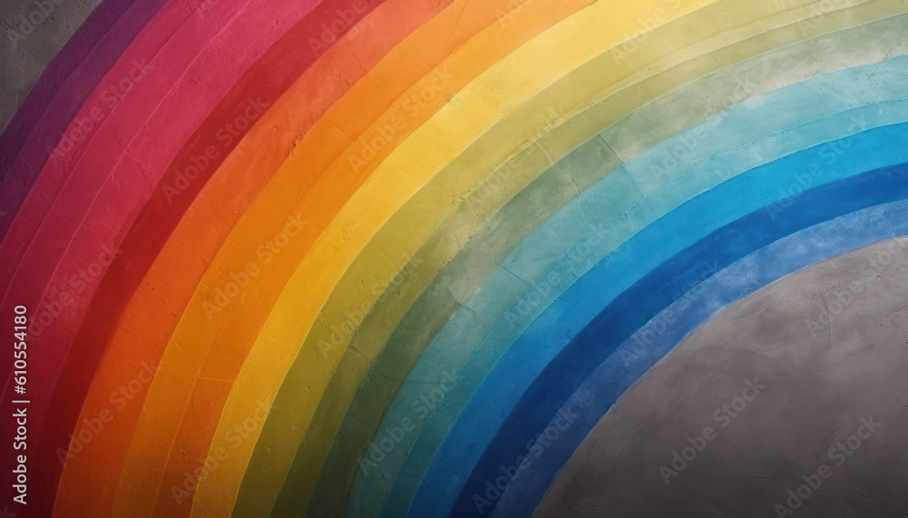 Obraz premium Painted rainbow on a wall Generative AI