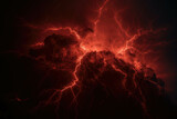 Red fantasy lightning. Generative AI
