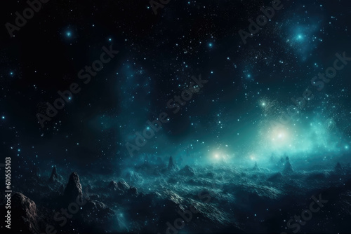Space background deep space full stars shiny beautiful. Generative AI © Kateryna