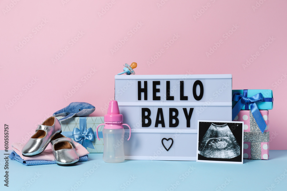 Coming soon baby concept with letter board