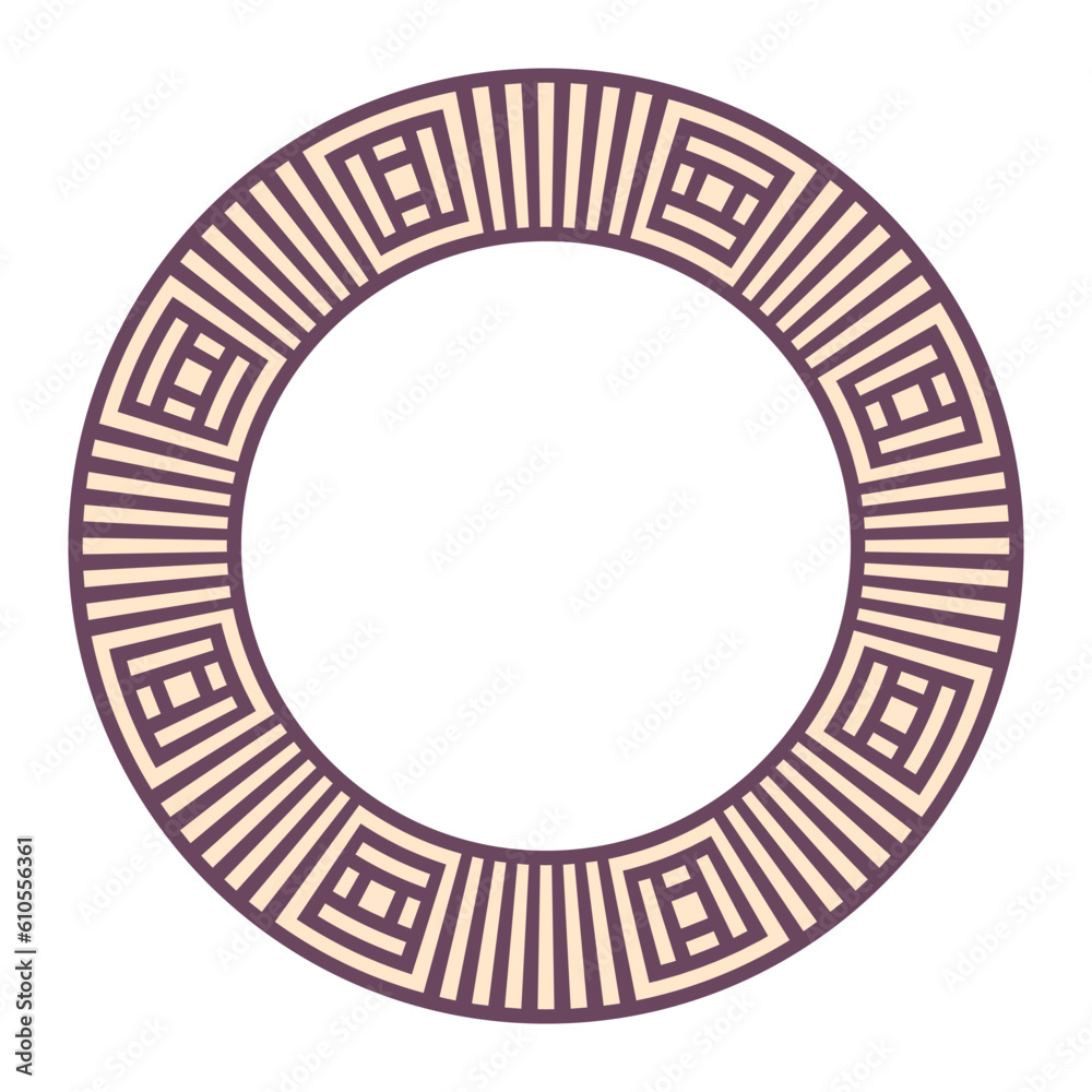 Round vector border frame design. Tribal ornament. Ethnic round vector isolated frame. Color vector illustration. Round vector border frame design. Tribal ornament. Ethnic round vector isolated frame. Color vector illustration.
