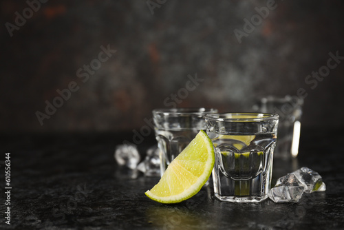 Photography Concept of strong alcoholic drink - vodka drink
