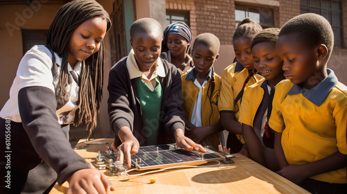 Dynamic Educational Demonstration of Solar Panel Technology with Engaged Students and Teacher. Generative AI