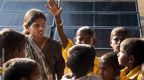 Dynamic Educational Demonstration of Solar Panel Technology with Engaged Students and Teacher. Generative AI
