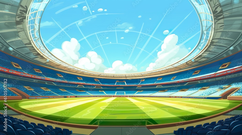 Abstract background stadium. The vibrant energy of a summer stadium is