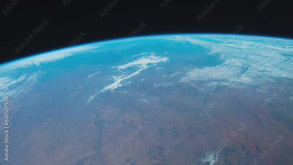 Earth from space. Flight over the Earth time lapse. Planet Earth seen from the ISS. Elements of this image furnished by NASA.