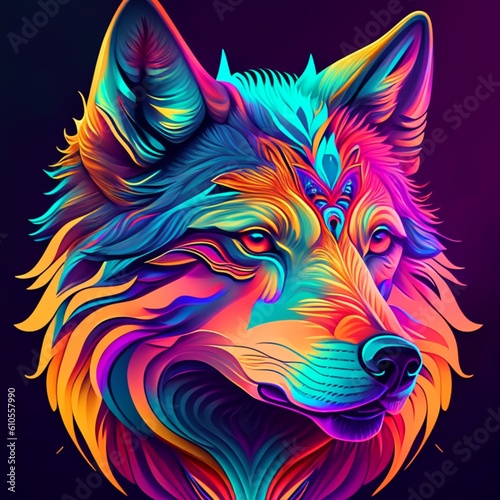 head wolf created with generative ai tools © wullan