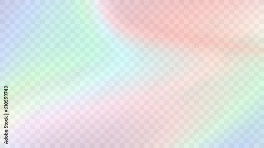 Blurred gradient background. Y2K aesthetic. Rainbow light prism effect. Hologram reflection. Poster template for social media posts, digital marketing, sales promotion.