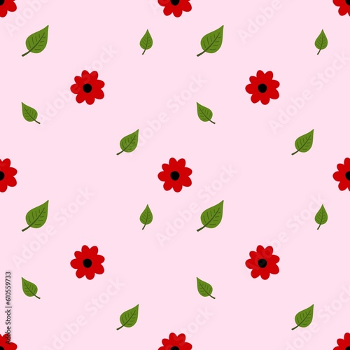 Wallpaper Mural red flower and leaf in background Torontodigital.ca