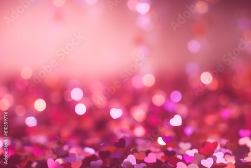 Defocused pink hearts background © alisaaa