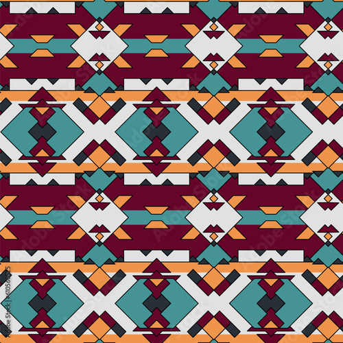 ethnic woven design seamless pattern, traditional ornament, handdrawn vector illustration, background