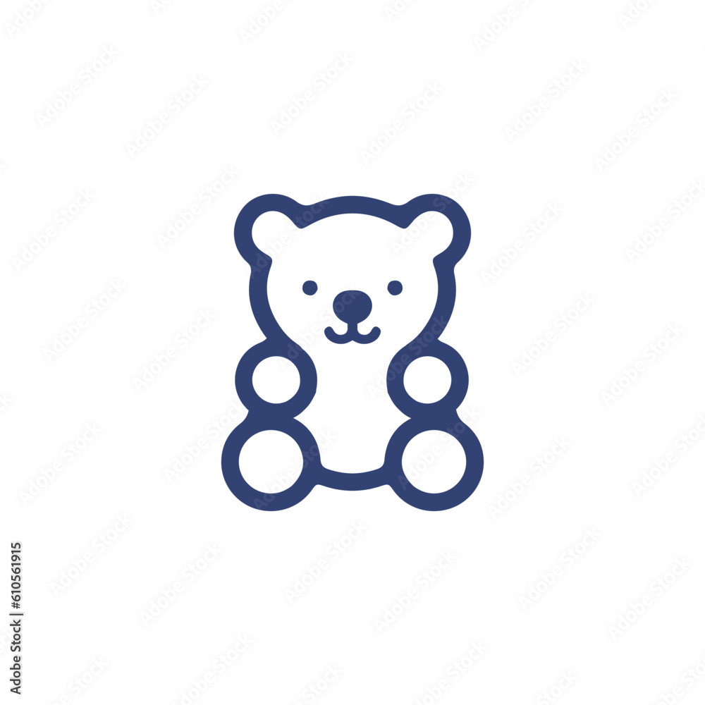 Obraz premium Teddy Bear cartoon line icon