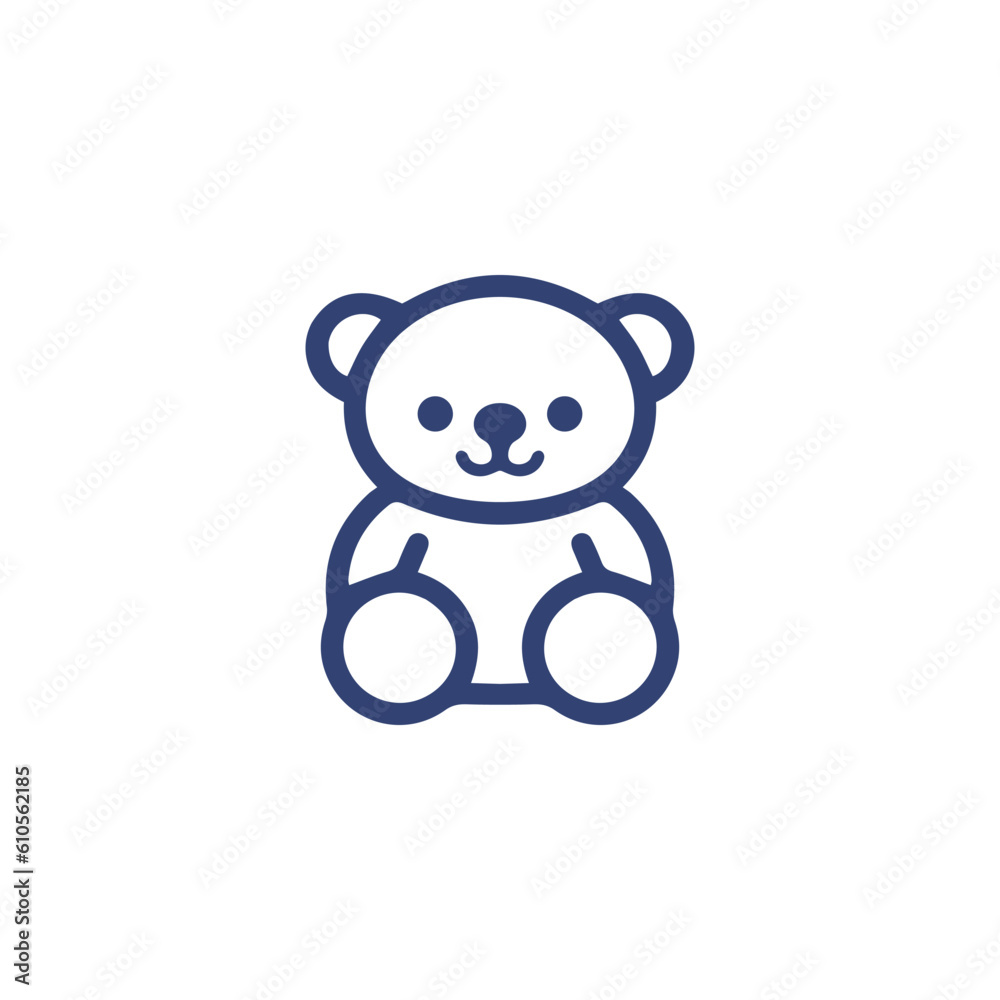 Naklejka premium Teddy Bear cartoon line icon