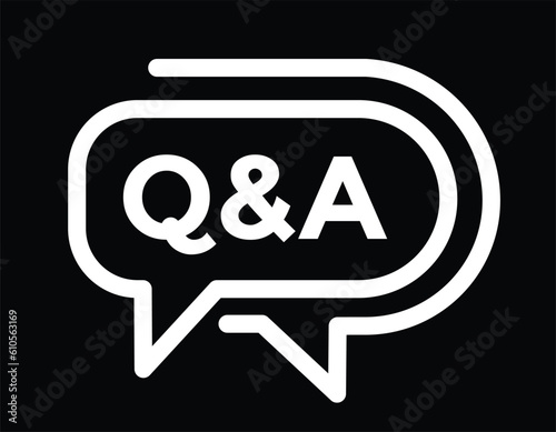 q and a, questions and answers, speech bubble, speech balloon, vector illustration 