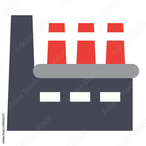 vector factory industrial building color icon