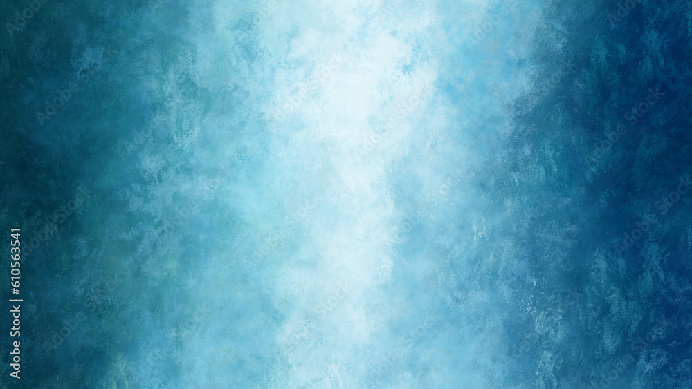 Fototapeta premium 青の抽象的な背景。水彩、ペンキ。ラフ