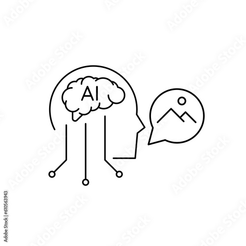 AI (artificial intelligence) icon vector