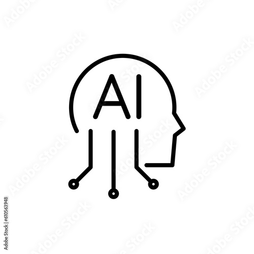 AI (artificial intelligence) icon vector
