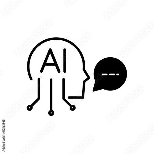 AI (artificial intelligence) icon vector