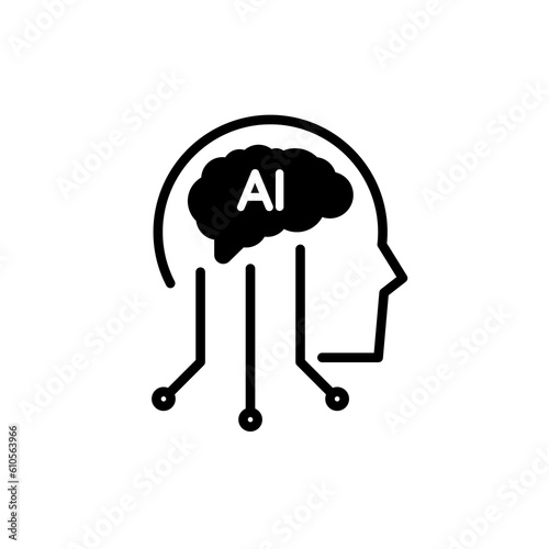 AI (artificial intelligence) icon vector