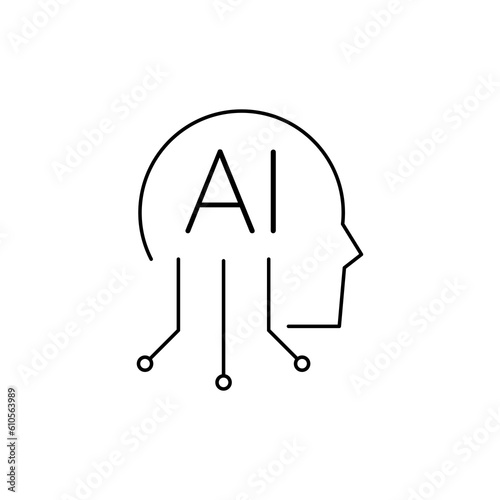 AI (artificial intelligence) icon vector