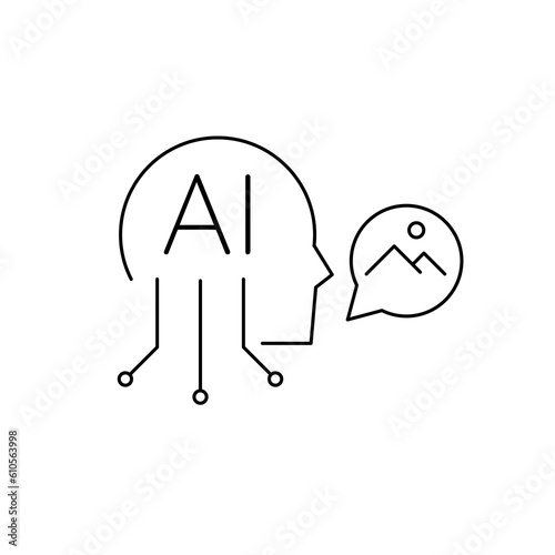 AI (artificial intelligence) icon vector