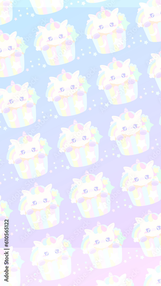 ♡16:9Fancy unicorn cupcake wallpaper♡	