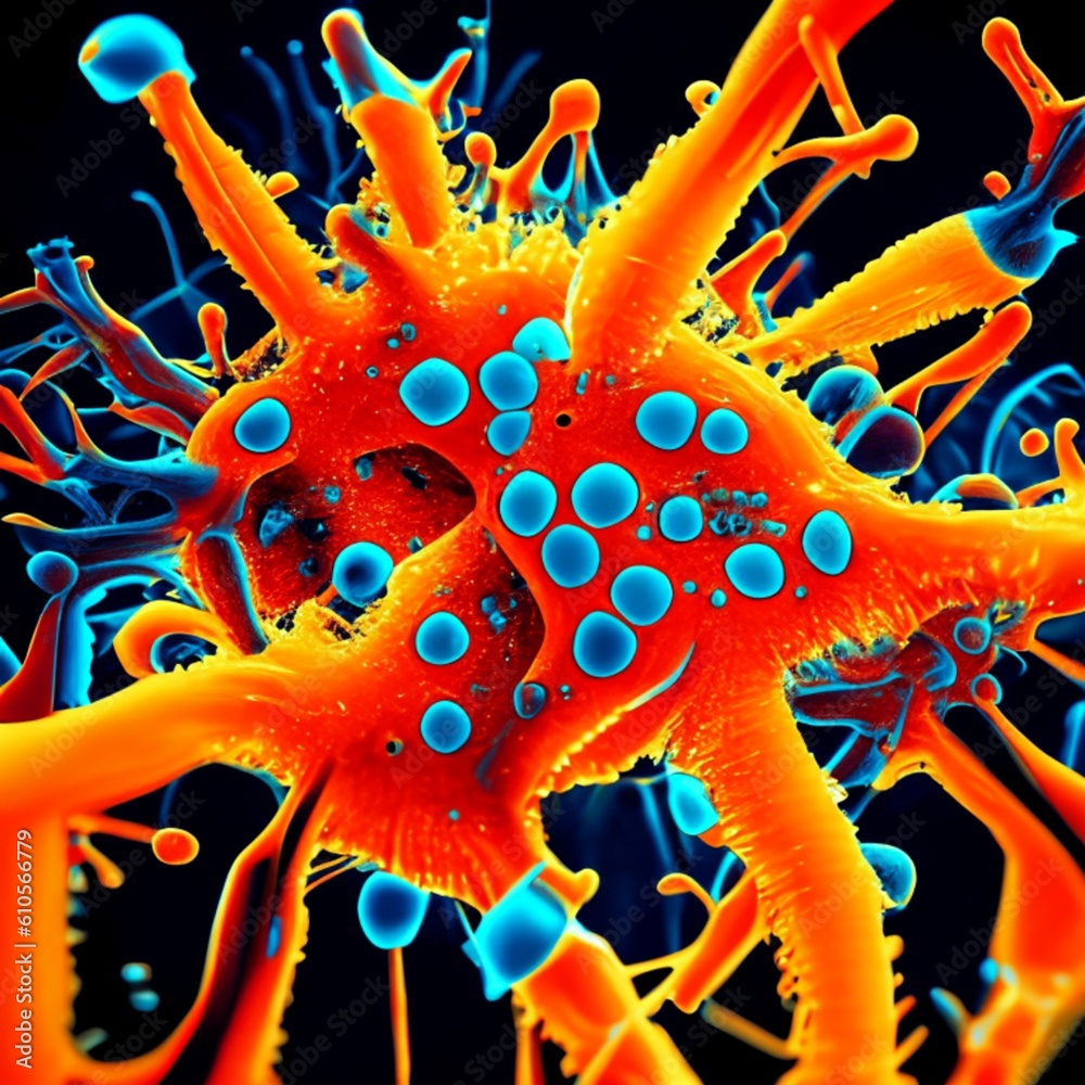 Bacteria visible under a microscope created with generative ai tools Bacteria visible under a microscope created with generative ai tools