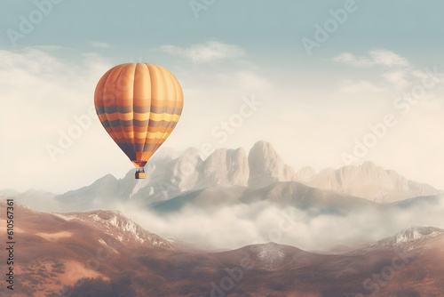 hot air balloon over region country © fadi