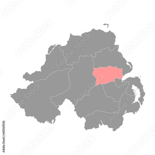 Antrim and Newtownabbey map  administrative district of Northern Ireland. Vector illustration.