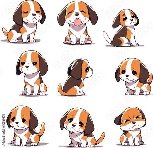 cute beagle gurmpy  cartoon generate with AI