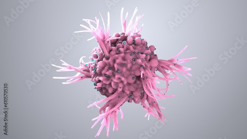 Slika na platnu 3d rendering of a dendritic cell, antigen presenting cell, APC, immune cell