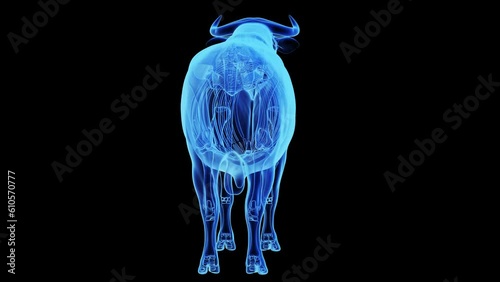 Animation of a cow's skeleton