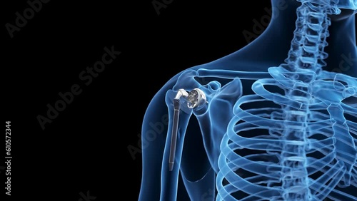 Animation of a shoulder replacement