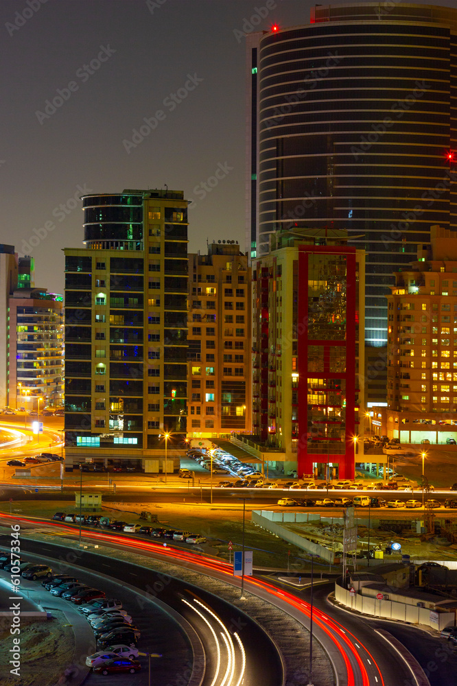 Nightlife in Dubai Marina. UAE. November 12, 2012
