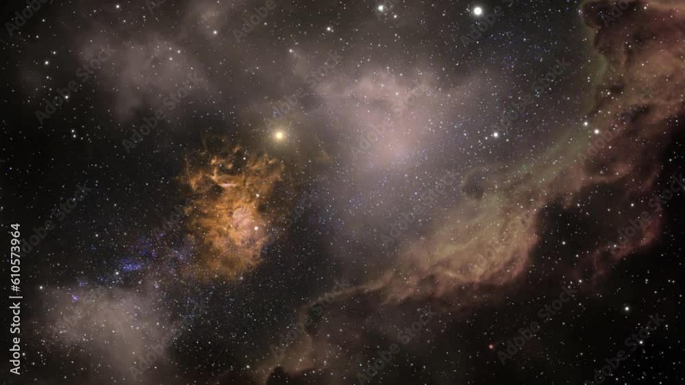 view of golden nebula in outer space. view of golden nebula in outer space.