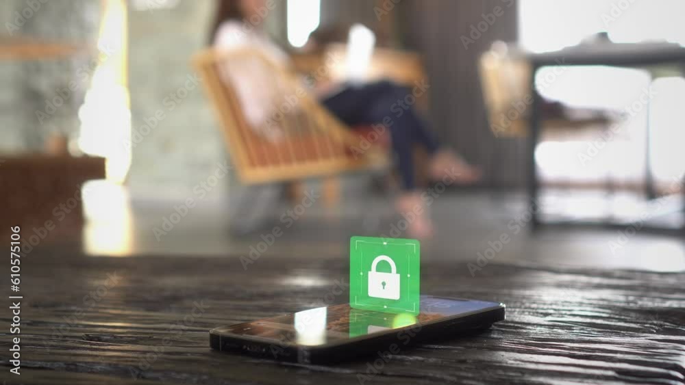 Protected access to the phone using home wi-fi. Secured private online internet access, mobile wallet safety, Data protection, VPN, virtual private network, Internet cyber security 4k Protected access to the phone using home wi-fi. Secured private online internet access, mobile wallet safety, Data protection, VPN, virtual private network, Internet cyber security 4k