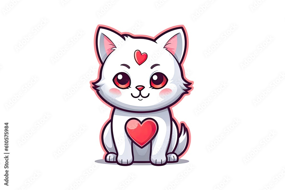Cute Sticker of A Cat Cute Sticker of A Cat