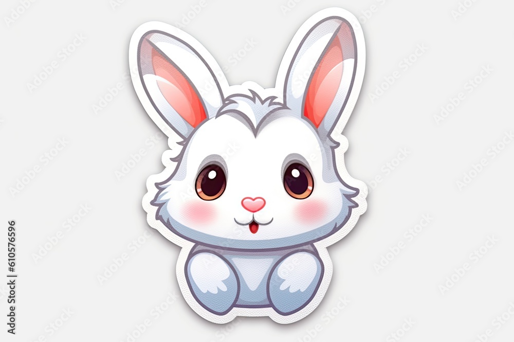 Fototapeta premium Cute Sticker of A Rabbit