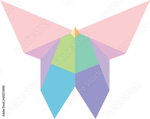Color butterfly paper origami vector image