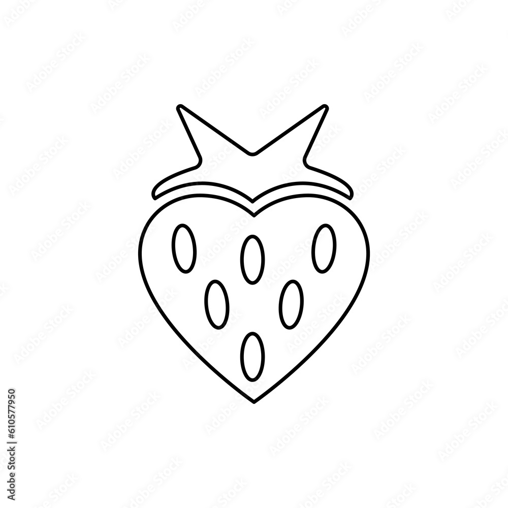 Obraz premium strawberry icon on a white background, vector illustration