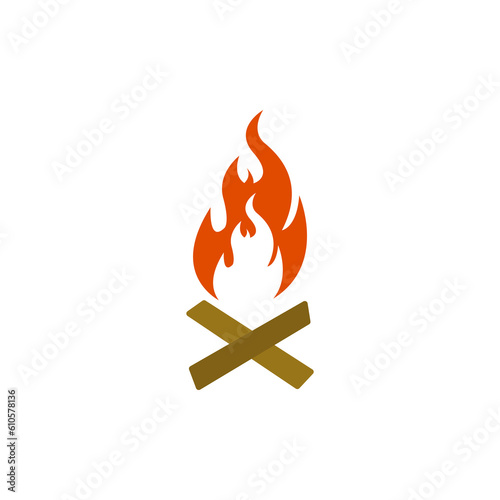 fire pit icon on a white background, vector illustration