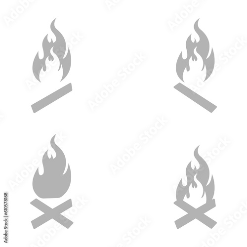 fire pit icon on a white background, vector illustration