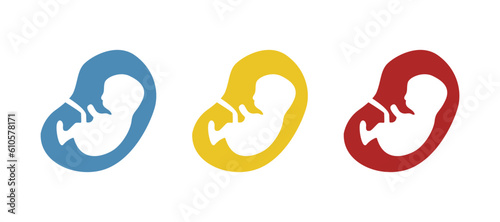 icon of a child in the mother's womb on a white background, vector illustration