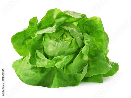 Fresh green butter lettuce head isolated on white