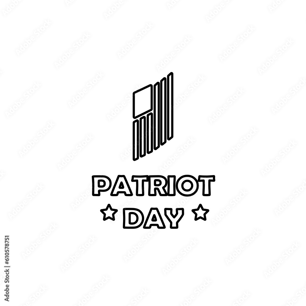 patriot day icon, USA, flag, vector illustration
