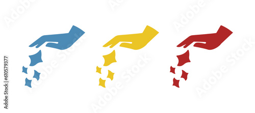 hand icon, garbage, littering, vector illustration