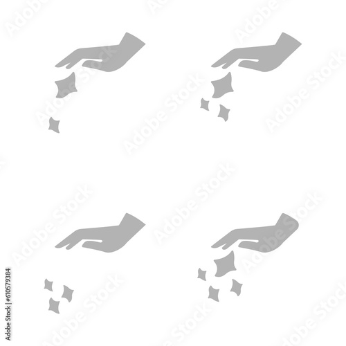 hand icon, garbage, littering, vector illustration