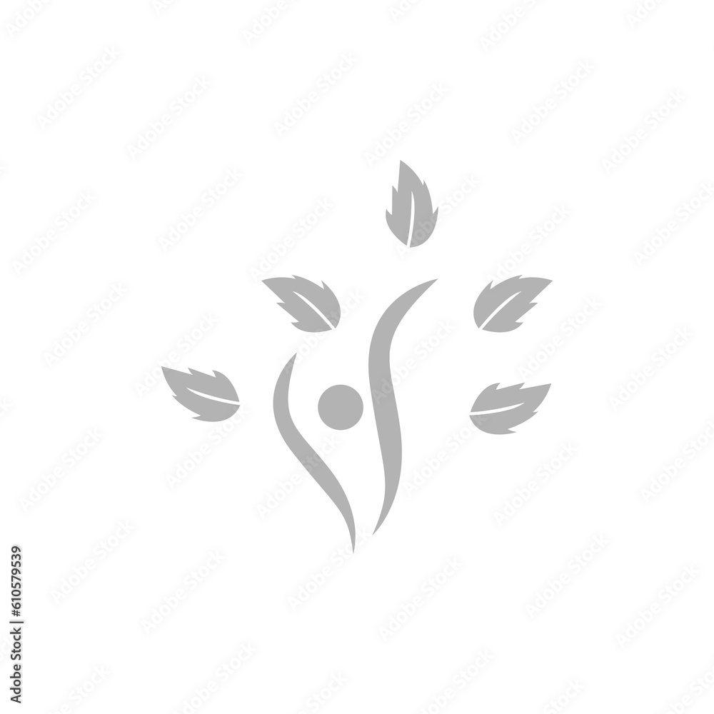 eco icon, leaves, logo, vector illustration